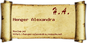 Henger Alexandra névjegykártya